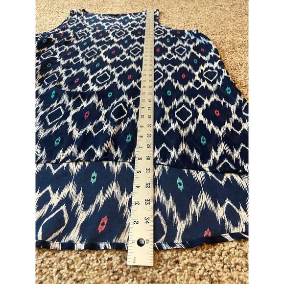 Torrid Sheer Sleeveless Tunic Top, Size 2 / 2X / XXL, Blue/White, Aztec, Flowy - Picture 6 of 6
